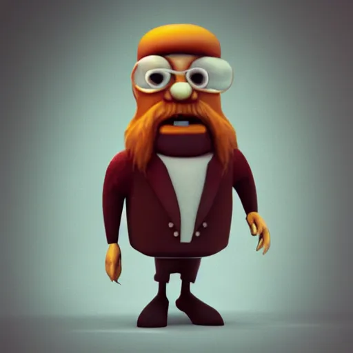 Image similar to rasputin as grubhub character, octane render, realistic texture, depth of field, rolleiplex tlr