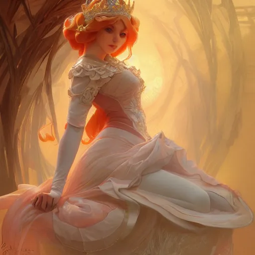 Prompt: ultra realistic illustration, princess peach, intricate, elegant, highly detailed, digital painting, artstation, concept art, smooth, sharp focus, illustration, art by artgerm and greg rutkowski and alphonse mucha