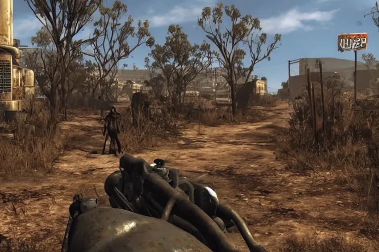 Image similar to Fallout game set in the Australian Outback