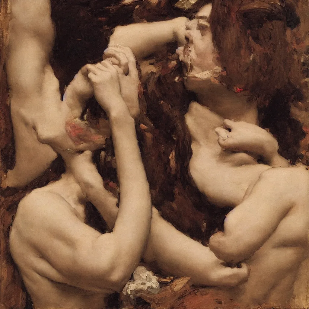 Prompt: portrait en buste of bill hicks SNORTING SMOKING TRIPPING in repose by John William Waterhouse, Frederic Leighton, true-to-life, flowing realistic fabric, abundant detail