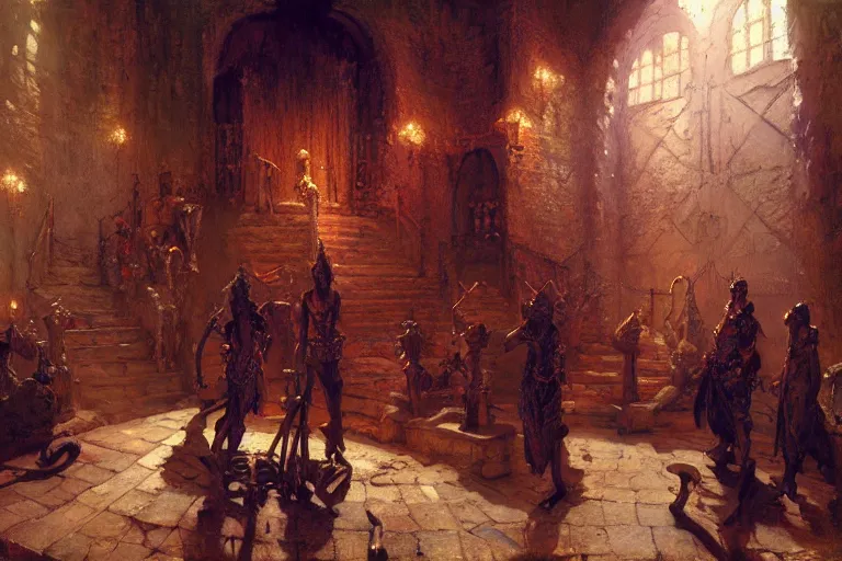 Image similar to dungeon, painting by gaston bussiere, craig mullins, j. c. leyendecker, tom of finland