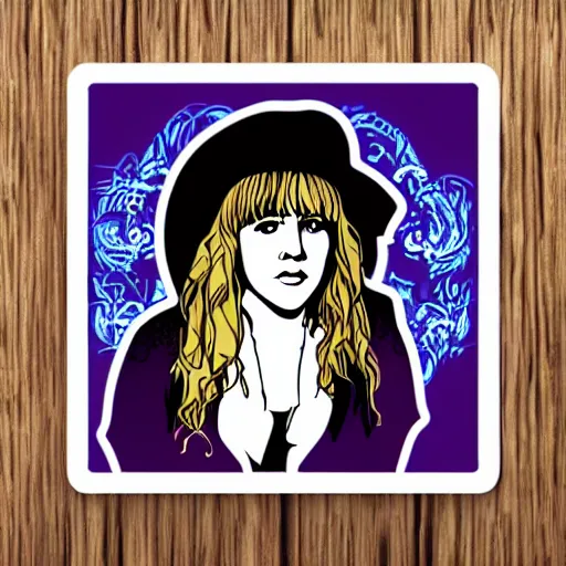 Image similar to stevie nicks, sticker - art, svg vector, adobe - illustrator