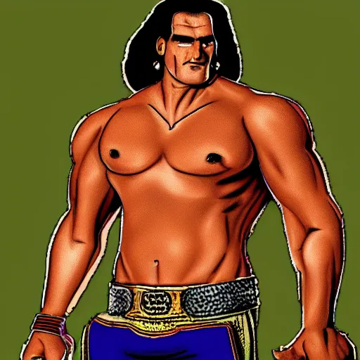 Image similar to the great khali as a cartoon network character