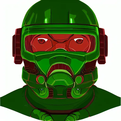 Image similar to portrait of doomguy, highly detailed, centered, digital painting
