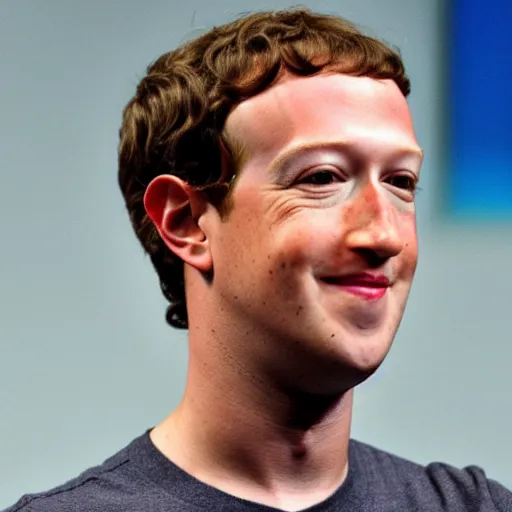 Prompt: extremely zoomed-in photo of Mark Zuckerberg