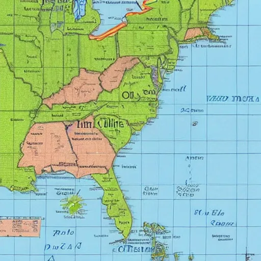 Image similar to map of the united states but florida peninsula is in the shape of an upside - down pineapple
