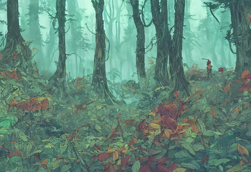 Image similar to handmade illustration of a beautful forest, line art, ink, watercolor by Kilian Eng and by Jake Parker, winning-award masterpiece, fantastic, octane render, 8K HD Resolution, High quality image