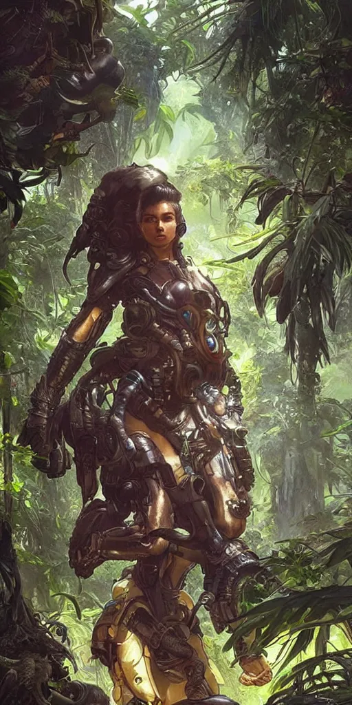 Prompt: an alien jungle landscape, apex legends, epic lighting, sketch illustration, ultra detailed, art by artgerm and greg rutkowski and alphonse mucha