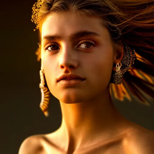 Prompt: photographic portrait of a stunningly beautiful aztec female in soft dreamy light at sunset, contemporary fashion shoot, by edward robert hughes, annie leibovitz and steve mccurry, david lazar, jimmy nelsson, breathtaking, 8 k resolution, extremely detailed, beautiful, establishing shot, artistic, hyperrealistic, beautiful face, octane render