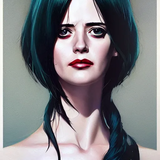 Image similar to eva green portrait as manga girl, realistic shaded perfect face, fine details. anime. realistic shaded lighting poster by ilya kuvshinov katsuhiro otomo ghost - in - the - shell, magali villeneuve, artgerm, jeremy lipkin and michael garmash and rob rey