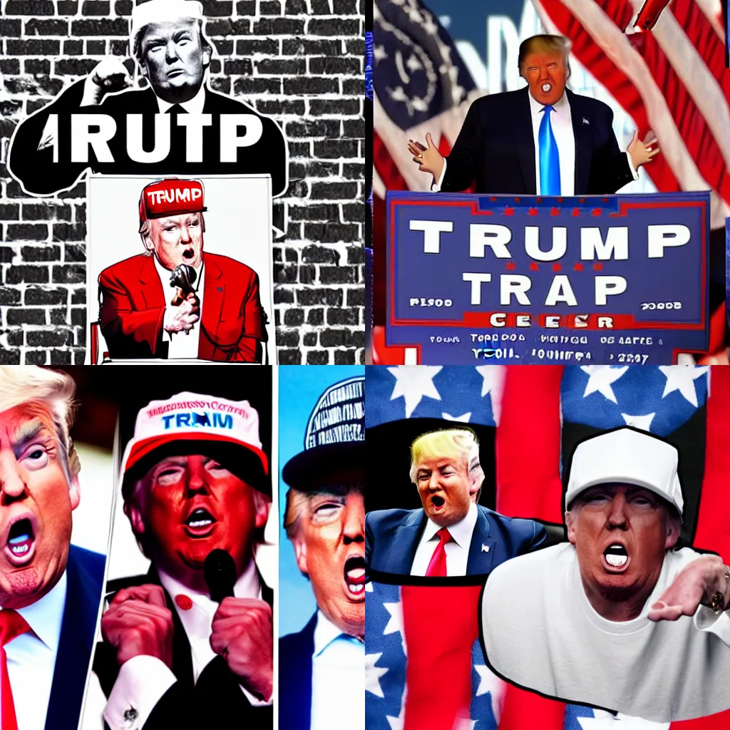 Prompt: donald trump as a gangster rapper