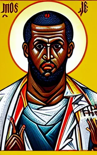 Image similar to orthodox icon of lebron james