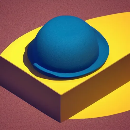Image similar to 3 d object of hat rendered in isometric in 3 d game, isometric art, centralised, mohamed chahin, blender cycles render, solid colours material, no background