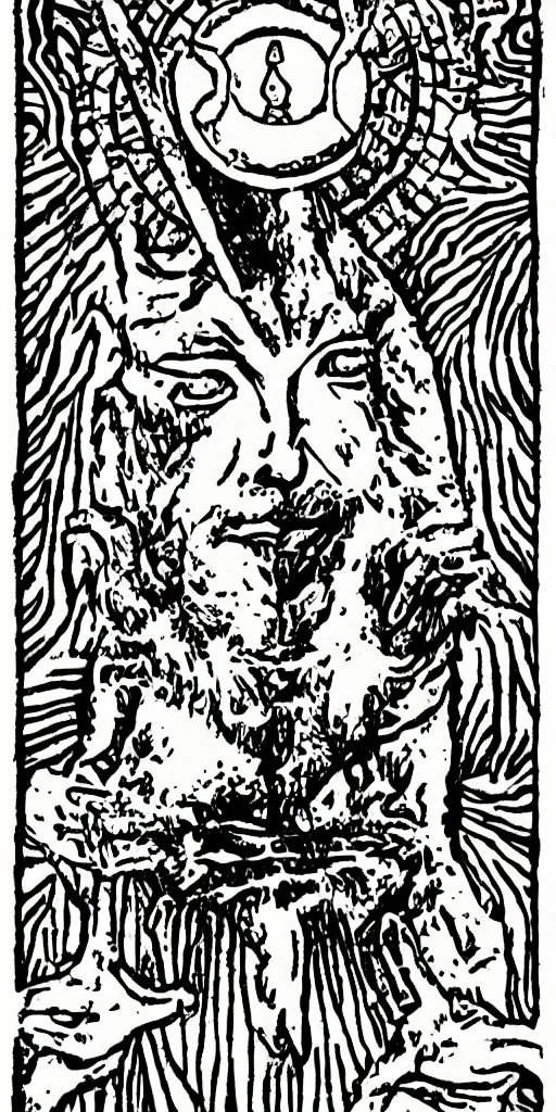 Image similar to the fool tarot illustrated in the style of Charles Burns