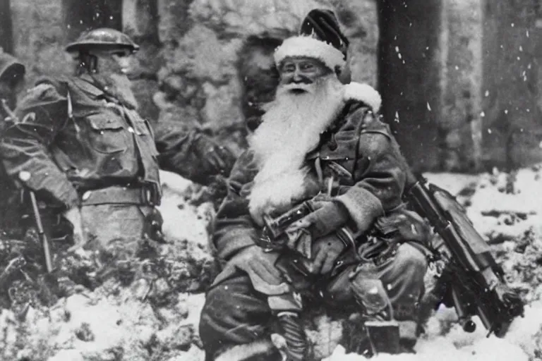 Image similar to santa claus in world war two