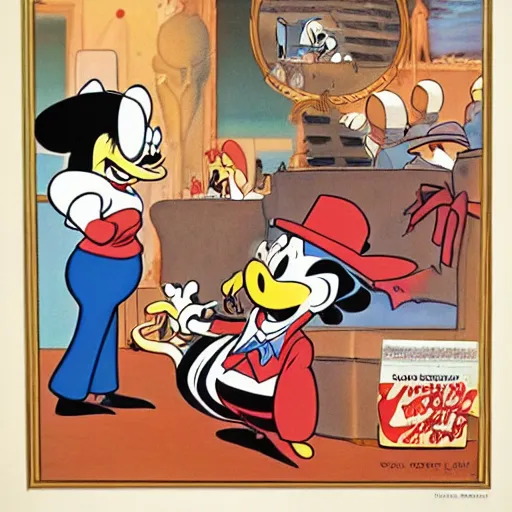 Prompt: art by tex avery and carl barks detailed