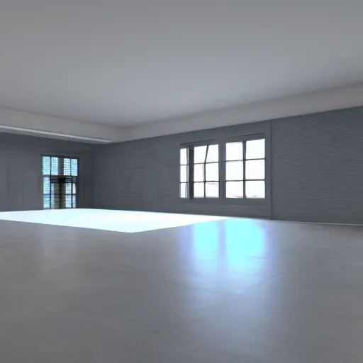 Prompt: large rectangular room in metaverse, moonlight