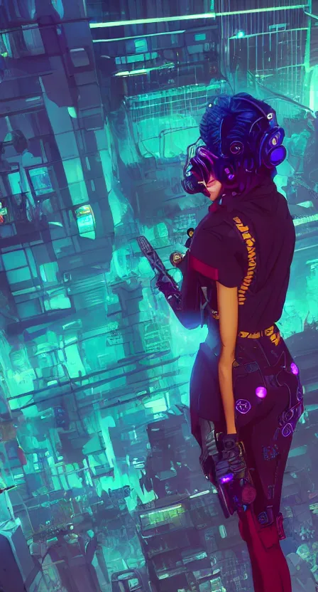 Image similar to zendaya as a cyberpunk hero standing on the rooftop of cybertown, art poster, full body, t - pose, character design, ambient lighting, 4 k, lois van baarle, ilya kuvshinov, rossdraws, alphonse mucha, jung gi kim, dylan kowalsk, artstation