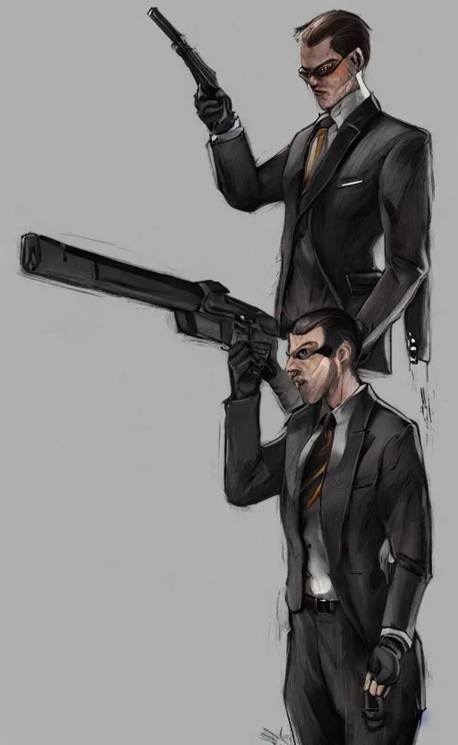 Prompt: a jackrabbit as a hitman, suit and tie, with silenced gun, dynamic lighting, fantasy concept art, trending on art station, stunning visuals, creative, cinematic, ultra detailed