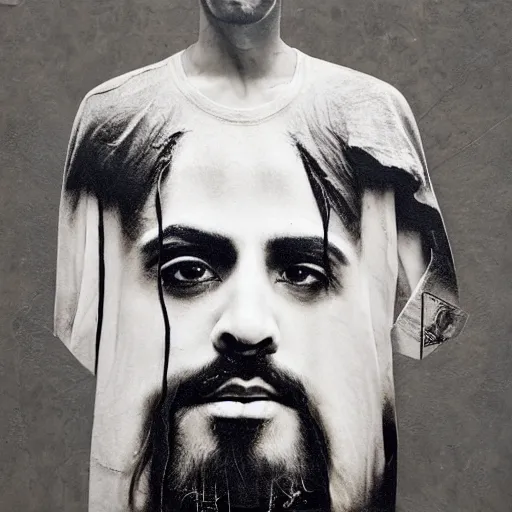 Image similar to jesus in jerry lorenzo streetwear by nicola samori