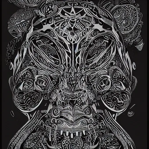 Image similar to john carmack, black ink on paper, trending on artstation, beautiful, intricate, detailed