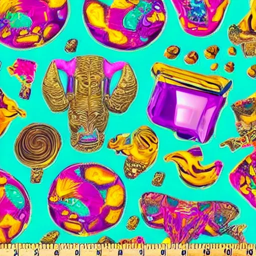 Image similar to ancient artifacts designed by Lisa Frank