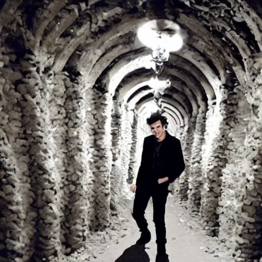 Image similar to photo of harry styles in the paris catacombs