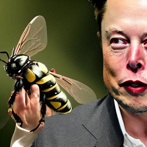 Image similar to elon musk as a wasp