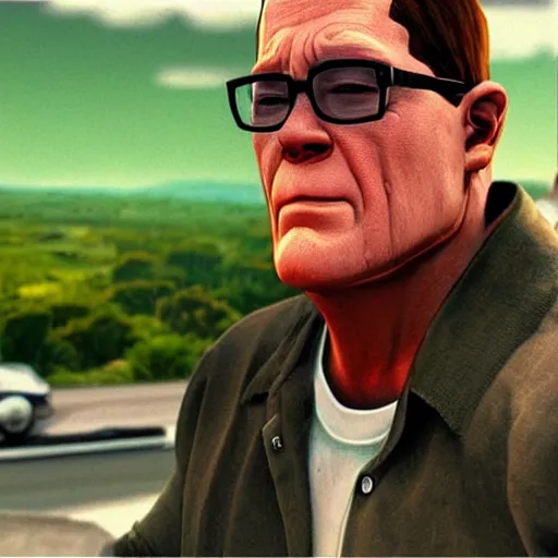 Image similar to “Hank Hill, realistic, cinematic, epic, cool, photo realistic, 4K, high detail”