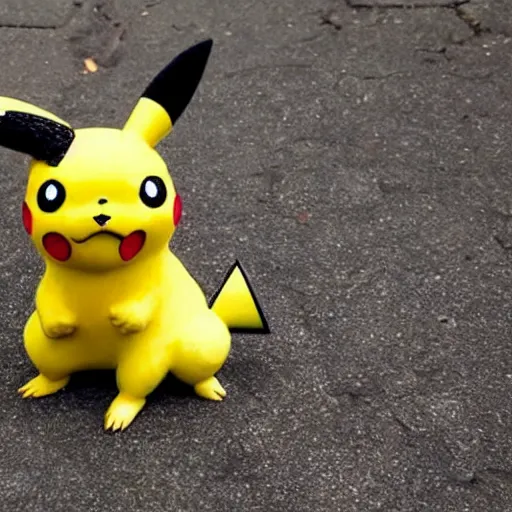 Image similar to Pikachu Sculpture made out of cobblestone