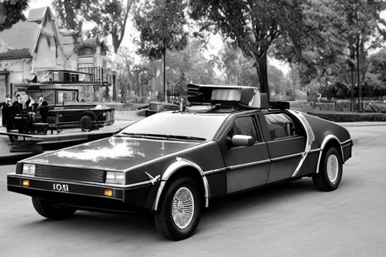 Prompt: limousine 1 9 2 2 delorean