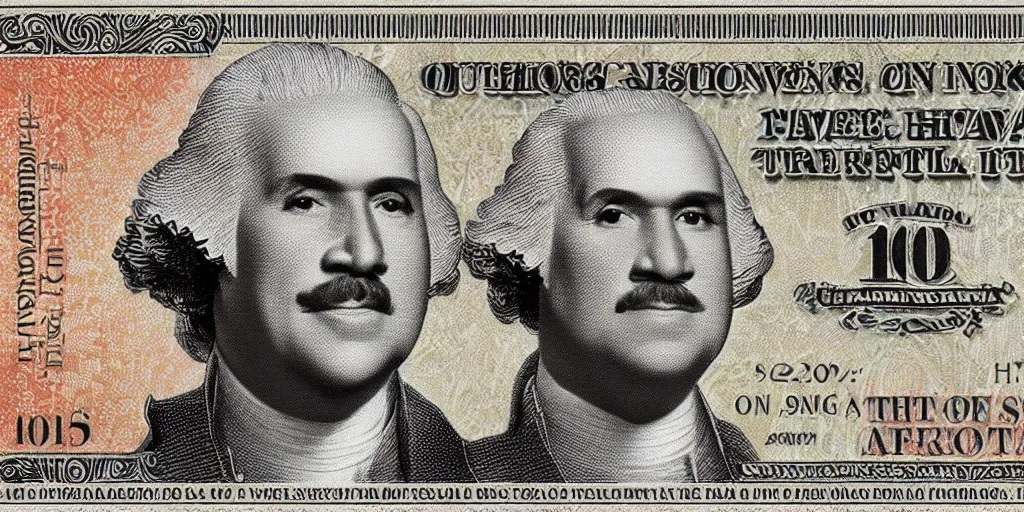 Image similar to Steve harvey as George Washington on the 1 dollar bill