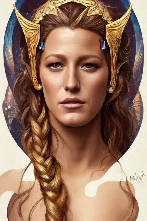 Prompt: ultra realistic illustration, blake lively as hera from baldurs gate and diablo, intricate, elegant, highly detailed, digital painting, artstation, concept art, smooth, sharp focus, illustration, art by artgerm and greg rutkowski and alphonse mucha