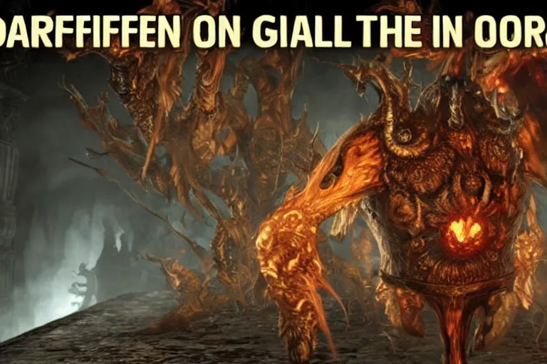 Image similar to Garfield, the final Dark Souls boss