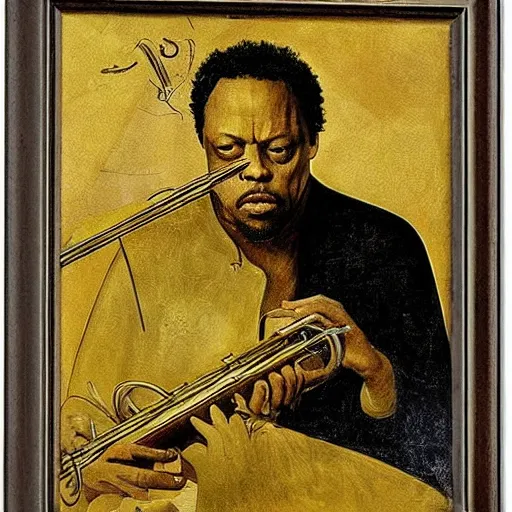 Image similar to charles mingus by hieronymus bosch