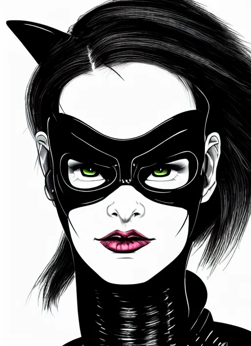 Image similar to portrait of cyberpunk catwoman