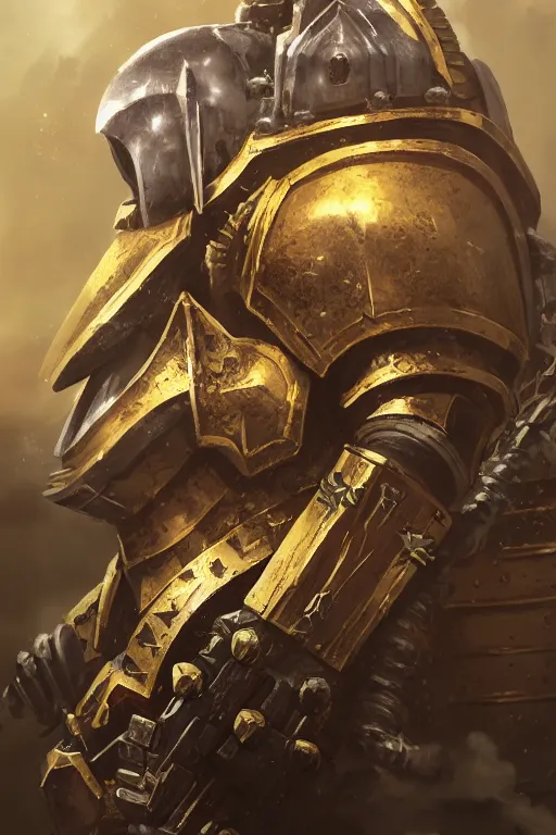 Image similar to armor portrait heros warhammer 4 0 k horus heresy fanart - the primarchs emperor by johannes helgeson animated with vfx concept artist & illustrator global illumination ray tracing hdr fanart arstation zbrush central hardmesh 8 k octane renderer comics stylized