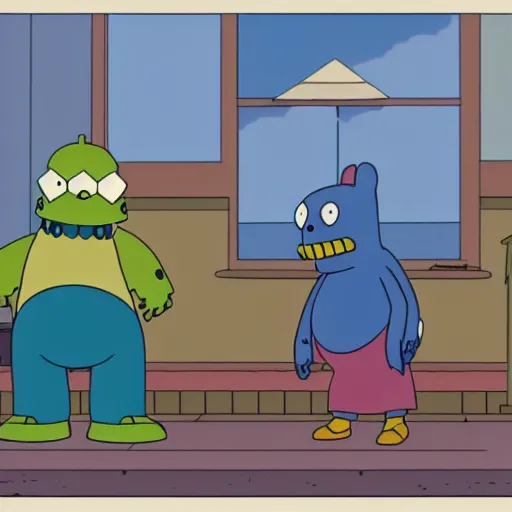 Image similar to heracross as a character in The Simpsons