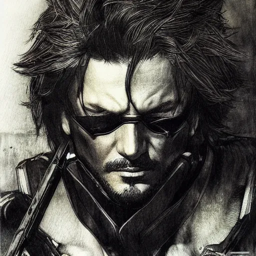 Prompt: portrait of a hero holding his sword in front of his face by yoji shinkawa, high quality, extra details, realism, pencil art