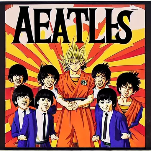 Prompt: the cover to a 1 9 6 8 the beatles album titled'dragon ball jesus'