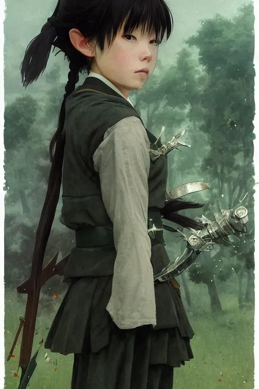 Image similar to miyazaki aoi as mathilda, school uniform, battle warrior, lord of the rings, tattoos, decorative ornaments, by carl spitzweg, ismail inceoglu, vdragan bibin, hans thoma, greg rutkowski, alexandros pyromallis, perfect face, fine details, realistic shading, photorealism