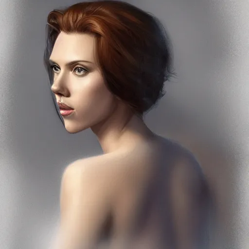 Image similar to portrait of scarlett johansson by charlie bowater