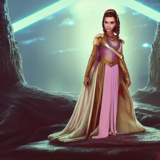 Image similar to victoria justice as princess padme in star wars episode 3, 8 k resolution, cinematic lighting, anatomically correct