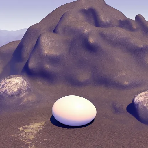 Prompt: mountain made of an egg, 8k ultra realistic, award winning, unreal engine 5, masterpiece