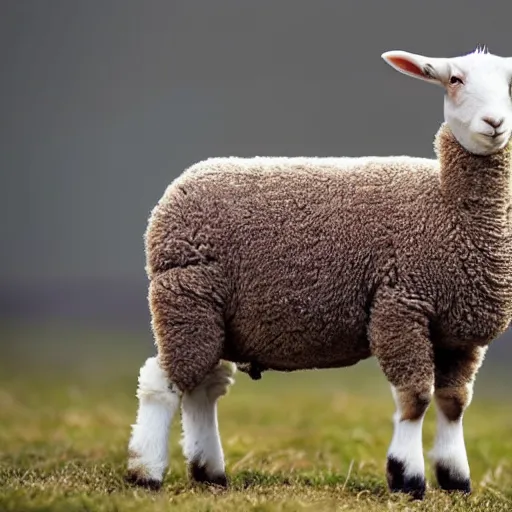 Image similar to lamb and goat fused as one, scientific photo