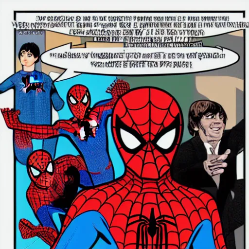 Image similar to spider man meets the beatles, comic, hd, 4 k, intricate detail