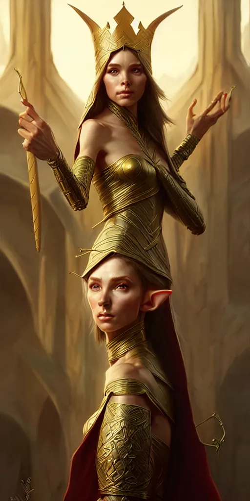 Image similar to an elf queen, digital art, highly detailed, elegant, 3 d art by serafleur and greg rutkowski, hyper realism