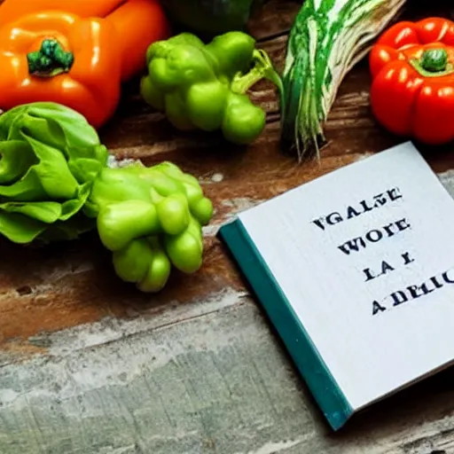 Image similar to a book that has the word vegetables written on it