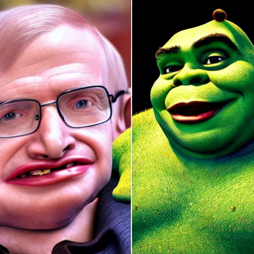 Image similar to stephen hawking shrek