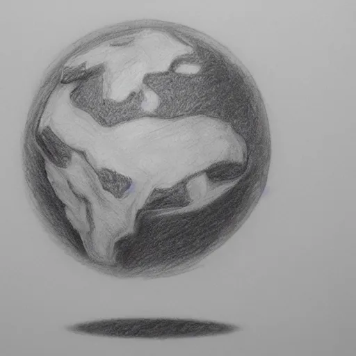 Image similar to a beautiful portrait of the earth in pencil drawing, cgsociety